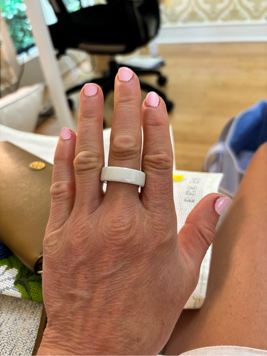 Oura White Ceramic Band Ring